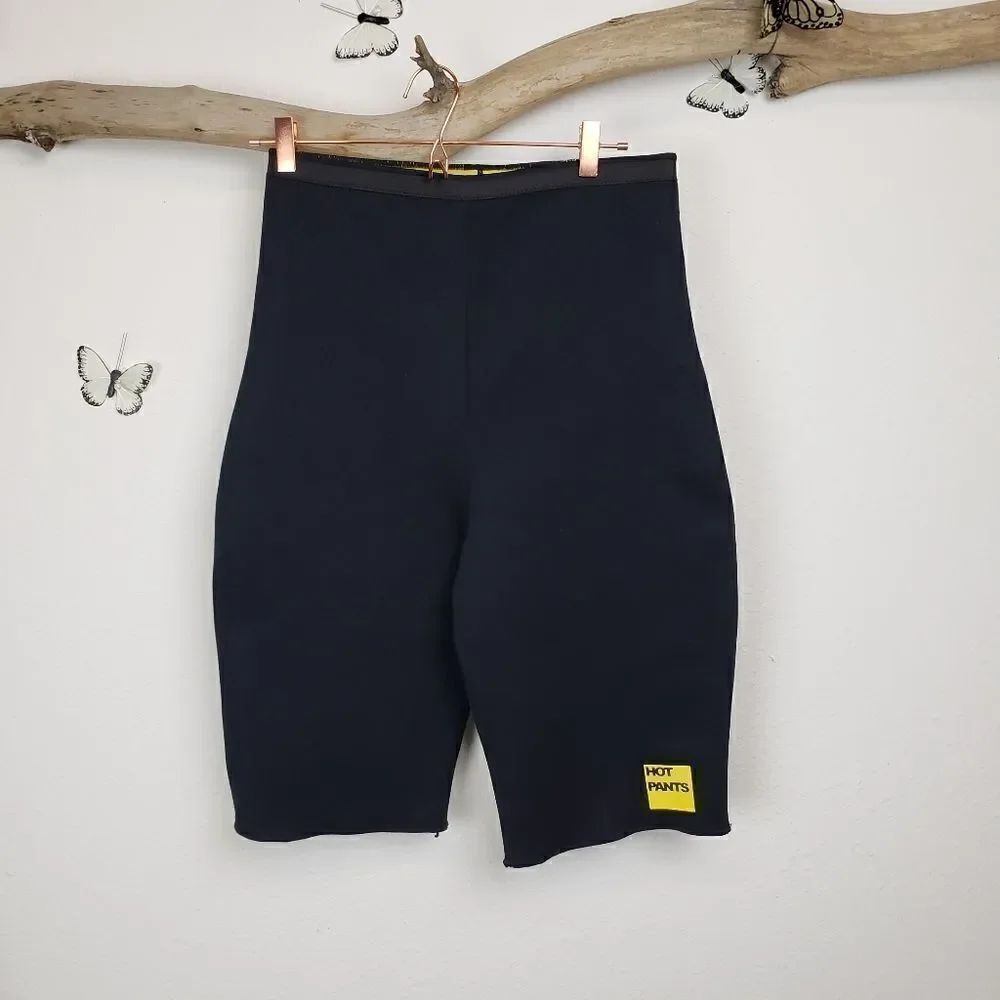 Hot pants brand black neoprene compression shorts
